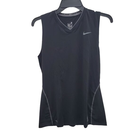 Nike Pro Team NikeFit‎ Dry Women's Black Gray Contrast Sleeveless Active Tank M - Picture 1 of 8